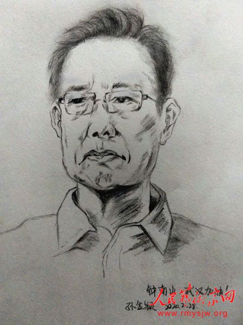 "致敬"抗疫"英雄——人民艺术家在行动"之孙金颖67素描作品